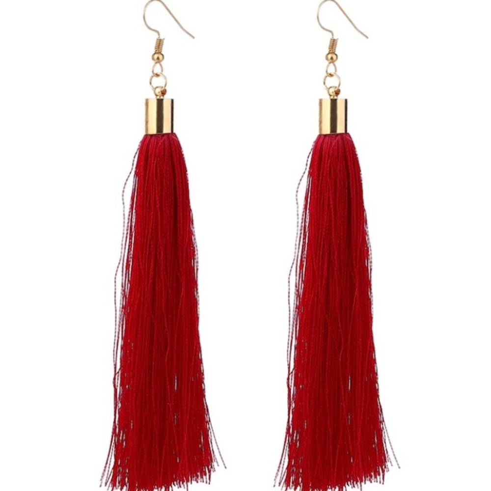 New Fashion Summer Red Tassel Earrings